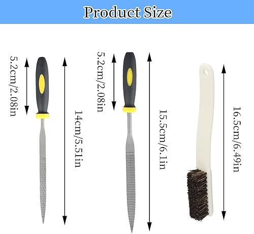 Kit di Lime e Raspe per Legno e Metallo, Set di 12 Lime ad Ago in Acciaio al Carbonio con Spazzola per Pulizia Ideale per Falegnami e Appassionati del Fai da Te - Honorern
