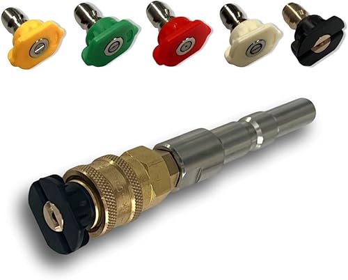 M&M Smartek Nipplo rapido D12 per Nilfisk D12 Neptune KEW Alto Wap + 5 ugelli in acciaio inox a collegamento rapido - Honorern