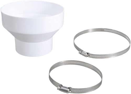 Riduttore per canalizzazione, 150 mm a 100 mm, riduttore per ventola di estrazione, connettore di riduzione del tubo con 2 clip per tubi in acciaio inossidabile (91-114 mm, 141-165 mm) Adattatore per - Honorern