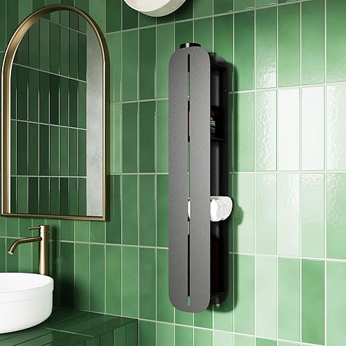 Mensola Bagno in Metallo Nero 80x15cm - Organizer Doccia a Parete, Porta Shampoo Doccia Verticale, Design Moderno, Organizzatore bagno, Accessori doccia, Mensole bagno a parete - Honorern