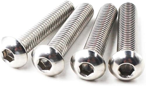 Viti M4x8 con testa a bottone esagonale, in acciaio inox 304, con testa a bottone (confezione da 100) - Honorern