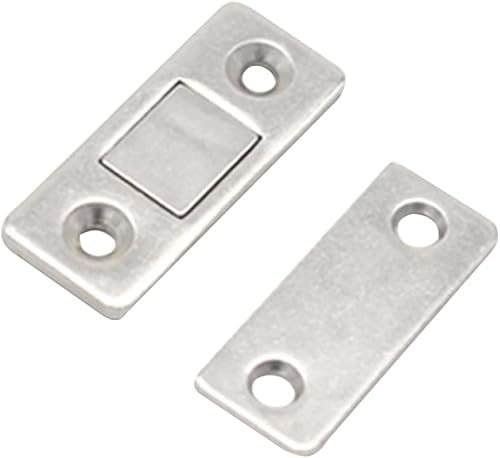 Set di 2 fermaporta magnetici, in acciaio INOX, con 8 viti, colore: Argento - Honorern