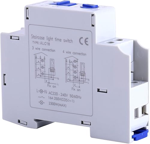 Jadeshay Temporizzatore Luci Scale, Temporizzatore 220v Interruttore Temporizzato Meccanico Interruttore Orario per Corridoio Scale AC 220-240V - Honorern