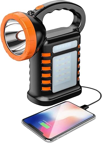 Luce di lavoro a LED, luce flash ricaricabile a energia solare con LED Work Light - Work Light - Portable Solar Powered with 3 Modes, Bright, Waterproof Survival Flashlight - Honorern