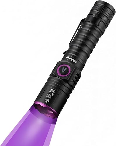 Alonefire SV87 5W 395nm Torcia UV Professionale USB Ricaricabile di Tipo C Lampada Ultravioletta Zoom Luce Nera Rilevatore di Urina per Resina Indurimento, Minerali, Scorpione, Pesca con Batteria - Honorern
