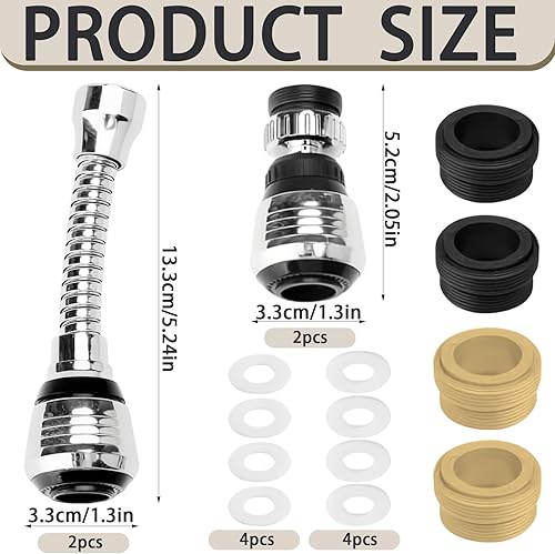 4 Pezzi Dispositivo Aeratore del rubinetto Rompigetto Rubinetto Cucina Aeratore Rubinetto Estensione Rubinetto Testa Spruzzatore Filtro Rubinetto Universale Prolunga Flessibile Accessori Cucina - Honorern
