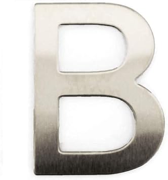 Lettera B in metallo adesivo, in acciaio inox, per esterni e interni, adatto per pareti, facciate, portali o porte, altezza 7,5 cm - Honorern