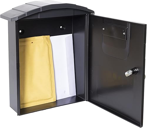 Cassetta Postale Individuale in Plastica Resistente, Cassetta della Posta da Parete, Dimensione M (DIN A4 e Riviste), Facile da Montare, Bianco - Honorern