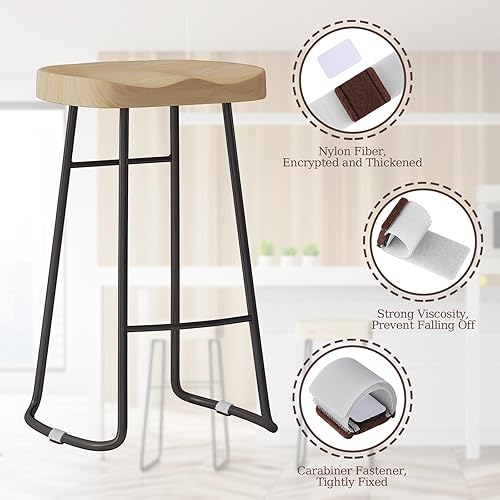 24 feltrini per mobili con chiusura in velcro, feltrini per sedie, binari in feltro, feltrini per sedie, sedie a dondolo - Honorern