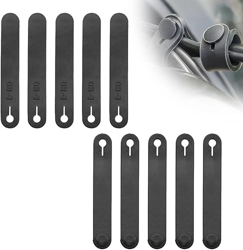 10pcs Fascette per Cable Organisateur per Cavi Fascette per Cavi in Gomma Supporto In Gomma Fascette Universali per Cavi in Gomma Supporto In Gomma Nera Fascette Universali per Moto Auto Prodotto - Honorern