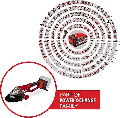 Einhell Smerigliatrice angolare a batteria AXXIO 36/230 Q Power X-Change (36 V, 230 mm diametro disco, 70 mm profondità taglio, Brushless, Quick-Fix-Nut, senza disco, senza batteria) - Honorern