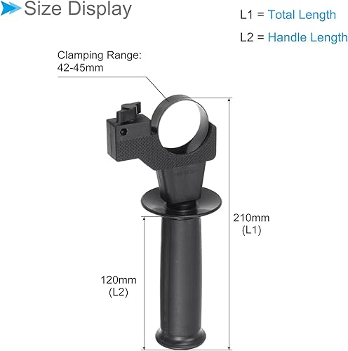 CoCud Maniglia Ausiliaria Regolabile Laterale Anteriore, Portata 42-45mm per Trapano a Percussione - (Applicazioni: per Utensili Elettrici GBH-20/22/24), 2pz - Honorern
