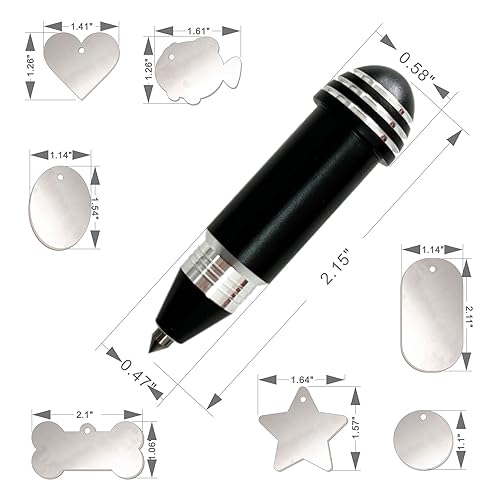 Punta per incisione,con 2 colori e 7 graziose etichette vuote,Compatibile con Cricut Maker,Esplora,Esplora Air ed Esplora uno (nero) - Honorern