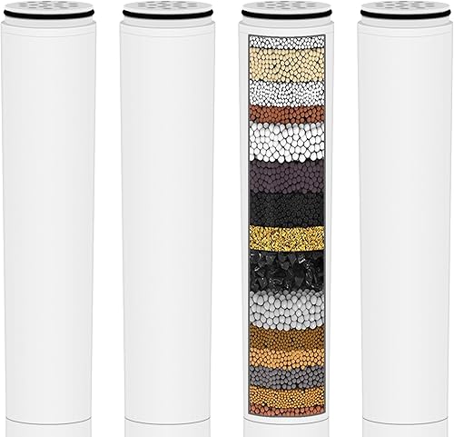 Filtro doccia compatibile con sistema di filtraggio per soffione doccia Cobbe per acqua dura, filtro di ricambio per soffione doccia, confezione da 4 - Honorern