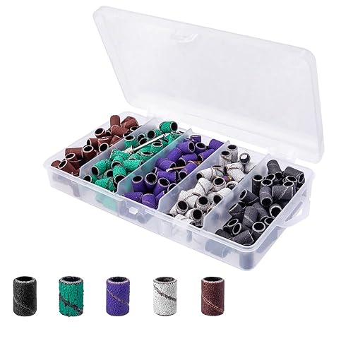Bestgle 250 Pezzi Levigatura Cilindri Abrasivi Nastri Abrasivi, Nastri Abrasivi Manicure, Levigatura Bande, Levigatura Cilindri Abrasivi Ideale, Set di Sabbia a Grana Fine 80# 120# 180# 240# - Honorern