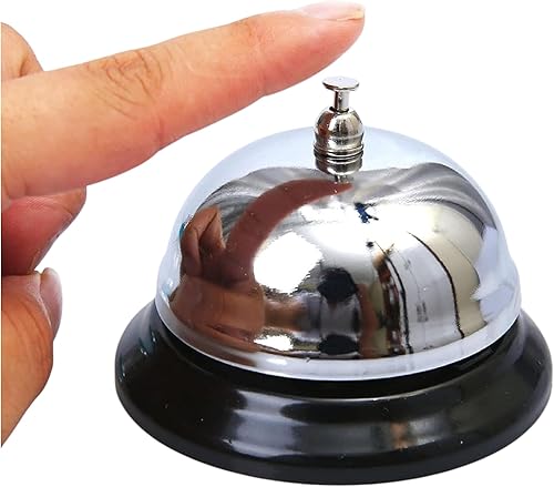 Campanello da Tavolo in Acciaio Inossidabile 8,5 cm – Campanello da Servizio per Reception, Hotel, Ristorante, Cucina, Scuola, Addestramento Animali – Suono Forte e Cristallino - Honorern