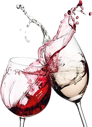 Carta da parati Carta da parati con bicchieri di vino in rosso, bianco e grigio - Carta da parati per vari ambienti - arte murale XXL 192 x 260 cm - Honorern