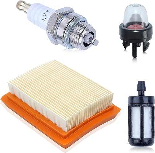 Filtro Aria per Stihl FS120 FS200 FS250 FS300 FS350 FS400 FS450 Sostituire 4134 141 0300 con BPMR7A Candela di accensione 188-512-1 Pere di adescamento 530047721 Filtro Benzina - Honorern