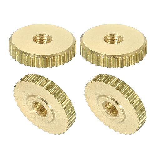 Dadi a Farfalla Scanalati 4pz M3 x D11mm x H2,5mm Foro Passante Testa Piatta Ottone con Collare Testa Piatta Foro Passante Elementi Fissaggio Pomelli Rotondi per Parti Stampanti 3D - Honorern