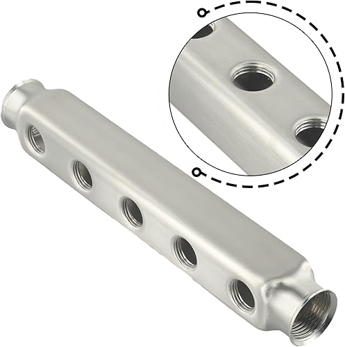 Collettore di distribuzione per tubi in acciaio inox G1/2, accessorio collettore per riscaldamento a pavimento, collettore di distribuzione a pavimento (4 vie) - Honorern