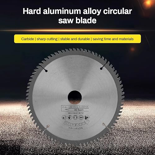 Lama per Sega Circolare, 210 x 30 mm, 80 Denti, Diametro del Foro, Lame Circolari con 3 O-Ring, Troncatrice per Legno Tonda per Macchine da Taglio per Marmo, Seghe Elettriche a Mano, Ecc. - Honorern