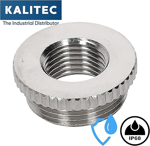D6720163 - Riduzione zigrinata M20/M16, in ottone, riduttore, pressacavo I M16 filettatura interna I M20 filettatura esterna I IP68 - Honorern