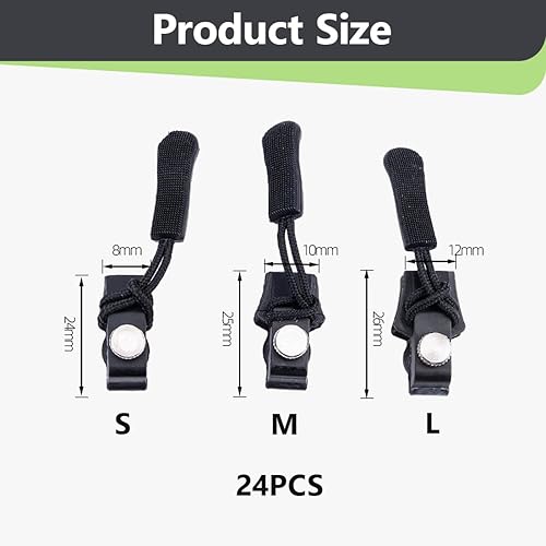 OHREN Cursore Cerniera Ricambio universale 6 pezzi- cerniere in Nylon Plastica Metallo #3#5#8, riparazione facile per Zip Puller rotto - Honorern