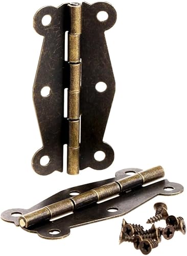 20 cerniere in ottone vintage a forma di farfalla, in ferro vintage a forma di farfalla, cerniere in bronzo antico, per mobili, armadi, cassetti, porte, cerniere hardware (49 x 23 mm) - Honorern