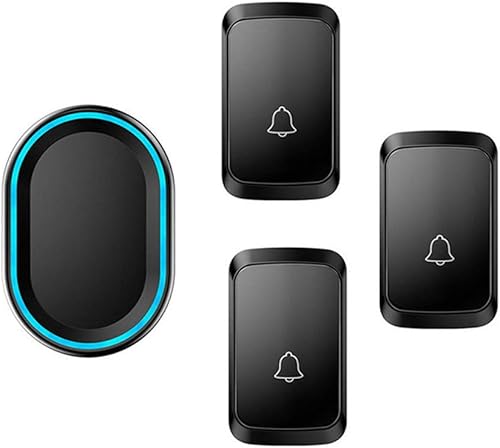 Campanelli Wireless, 3 Trasmettitore E 1 Ricevitore,Campanello Senza Fili Portatile Con Funzione Di Memoria Di Spegnimento,Portata 300M,58 Regolabile Melodie,4 Livelli Di Volume,Flash LED,Bianca - Honorern