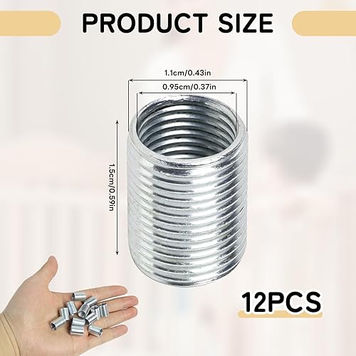 12 Pezzi Inserti Filettati M12 a M10 x 15 mm Dadi di Riduzione in Acciaio Inox, Dadi di Riduzione per Progetti di Mobili, Automobili e Dispositivi Meccanici, Manicotto di Riduzione con Filettatura - Honorern