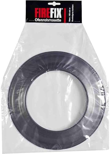 RD150/R - Rosetta per canna fumaria da 2 mm di diametro, per stufe e fuochi di combustione, Senotherm, grigio scuro, rigida, colore: nero - Honorern