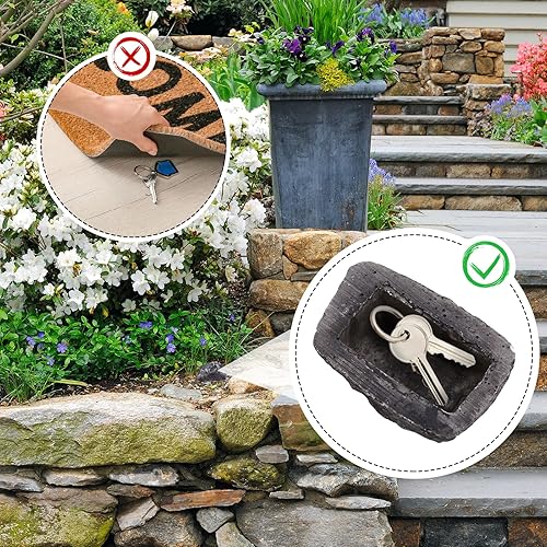 Nascondiglio per chiavi in pietra, pietra con scomparto segreto, pietra falsa sembra una vera pietra, cassaforte per chiavi esterne, nascondiglio per chiavi per esterni, cassaforte per chiavi - Honorern