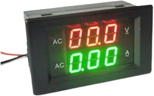 LED Digitale Voltmetro Amperometro AC 50A Tipo Fisso AC 0-500V Tensione Corrente Doppio Metro DC Volt Ampere Tester Volt Amp Tester da pannello (Color : Black cover) - Honorern