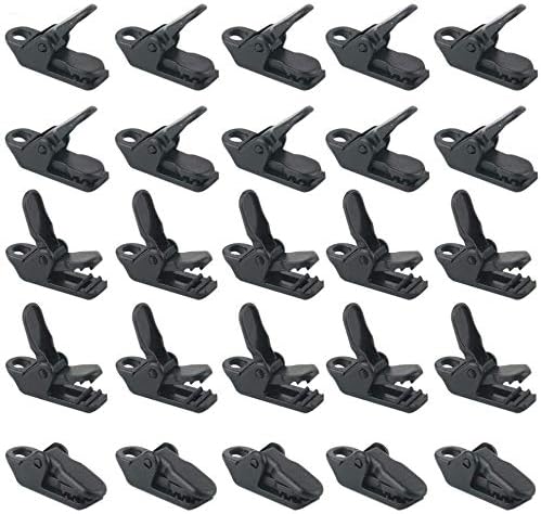 25PCS/Tenda clip, bag nero antivento tenda morsetti plastica vento corda clip per tende da campeggio Snaps per esterni - Honorern