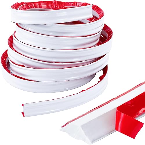 WEFHEF Modanatura Autoadesiva PVC Flessibile 3 Metri, Profilo Angolare per Cucina/Bagno, Striscia di Bordatura per Pareti/Pavimenti/Porte Finestre (19x13mm, Bianco) - Honorern