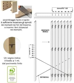 Controtelaio in legno per porte (70/100x10,5 cm.) - Honorern