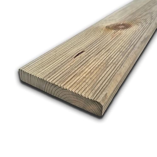 Pavimento esterno in legno da 300 cm, Listone decking zigrinato sezione 14,5x2,7 cm, in pino impregnato classe IV - per pavimentazioni, rivestimenti, piscina giardino, esterno - Honorern