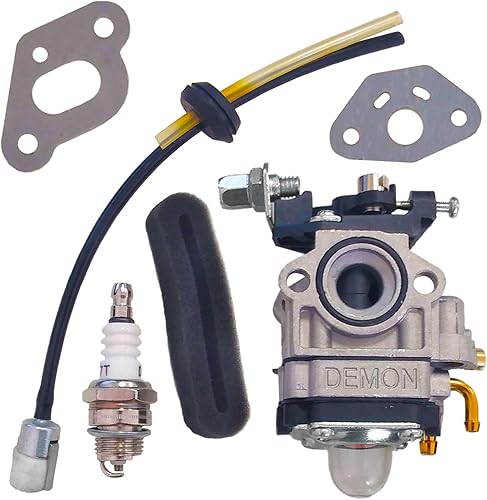 Carburatore per Decespugliatore a Scoppio | 42-62 cc | Foro Ø9 mm | Montaggio a Due | Guarnizioni | Candela di Accensione | Tubo con Filtro per Benzian | Filtro dell'Aria | Pezzo di Ricambio - Honorern