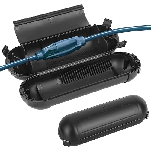 Scatola per cavi impermeabile IP44 per esterni, impermeabile, cassaforte per protezione da umidità e pioggia per prolunga, giardino, utensili elettrici, decorazioni per vacanze, colore nero - Honorern