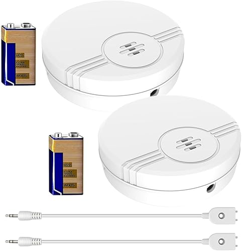 Confezione da 2 rilevatori d'acqua, allarme per acqua, 135 dB, sensore dell'acqua, allarme per cantina, bagno, lavanderia, cucine, garage e soffitta (batterie 6F22/9 V incluse) - Honorern