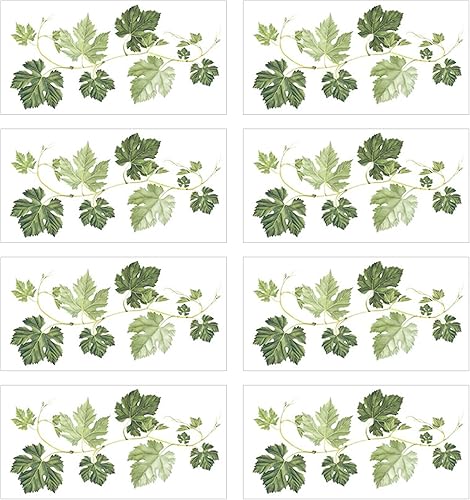 8 adesivi da parete con foglie di piante verdi, adesivi da parete con foglie verdi, adesivi da parete con foglie verdi, adesivi da parete creativi, decorazioni per la stanza - Honorern