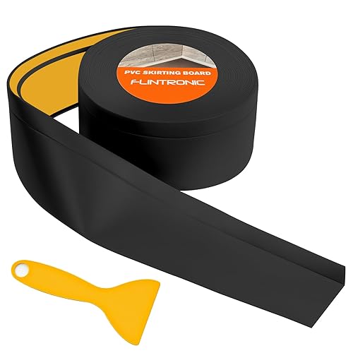 flintronic Sigillante Impermeabile, 5m*38mm Battiscopa Morbido PVC Sigillante Autoadesivo Nastro, Impermeabile, Antiolio e Antimuffa Utilizzato per Piastrelle da Cucina/Bagno, Mobili, ecc (Grigio) - Honorern