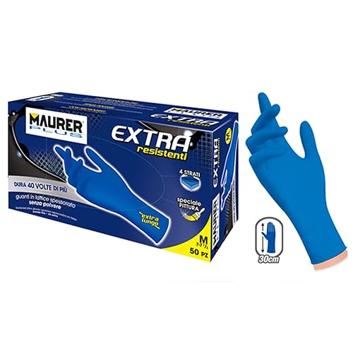 Pacco da 50 guanti in puro lattice monouso spessorati per tutti gli usi colore blu (S) - Honorern