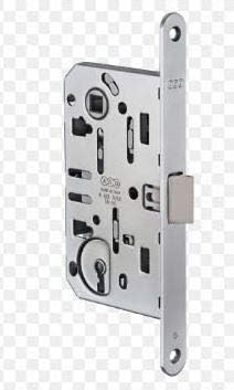 Serratura 'Mediana Evolution' con scrocco centrale - chiave tipo Patent inclusa - CROMO OPACA Frontale: 18 x 196 mm Chiusura: con chiave - Honorern