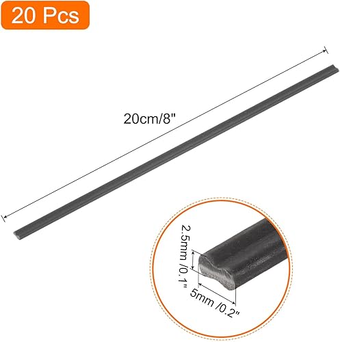 20pz Asticelle di Saldatura in Plastica 8 Pollici, Strisce di Saldatura in PVC per Saldatore di Plastica, Paraurti Auto, Riparazione Kayak, Nero - Honorern