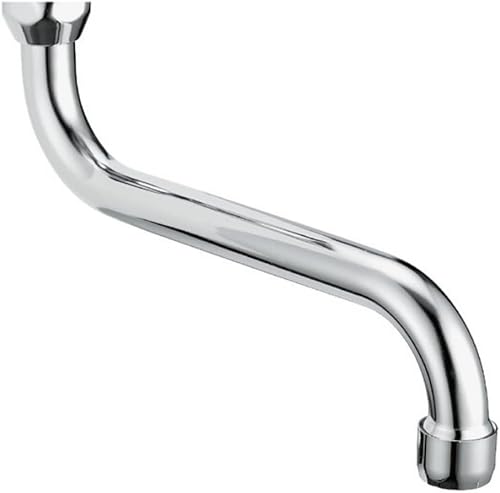 400213 Schläfer | Canna di Ricambio Girevole per Rubinetto Cucina a Parete a S, Lunghezza 25 cm con Ghiera 3/4' (Ø 24,9 mm), Compatibile con Aeratore Neoperl Anticalcare M22 (Incluso) - Honorern