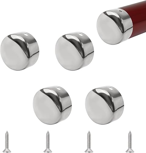 UFURMATE Tappo terminale per corrimano, 4 pezzi 50mm/1.96' Tappi terminali per corrimano rotondi in acciaio inossidabile 304 Gradini per scale Coperchio terminale per corrimano Raccordi per corriman - Honorern