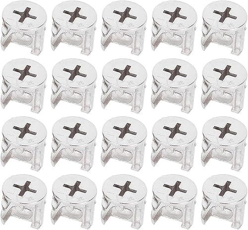 20 Pezzi Connettori per Mobili Raccordi per Serratura a Camma, 15mm x 12mm Dadi di Bloccaggio a Camma Anticorrosione, Connettore Eccentrico in Lega per Pannello di Mobili Cassetti dell'Armadio - Honorern