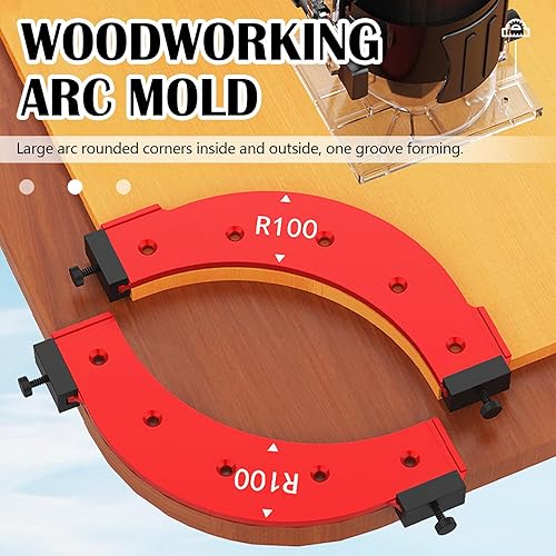 4 Pezzi Raggio Jig Router Templates, Raggio Jig Router Templates, Ausiliario Per Taglio Ad Arco Per Tavola Di Legno In Lega Di Alluminio, Strumento Di Posizionamento Del Bordo Dell'arco - Honorern