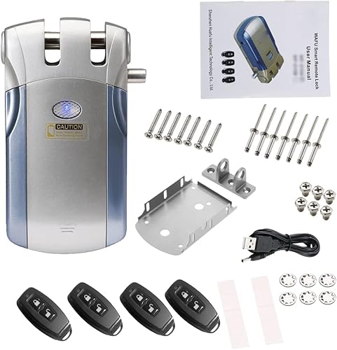 Telecomando senza fili Lock Security invisibile Keyless Intelligent Lock Lega di zinco Metallo con 4 chiavi Smart Home Controllo accessi Sistema di sicurezza - Honorern